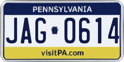PA license plate JAG0614