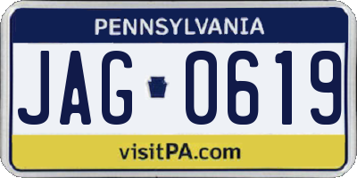 PA license plate JAG0619