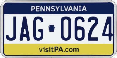 PA license plate JAG0624