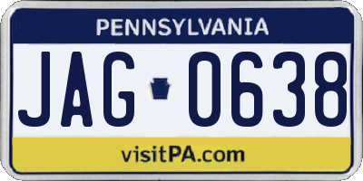 PA license plate JAG0638