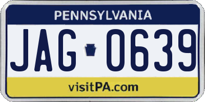 PA license plate JAG0639