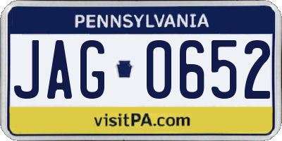 PA license plate JAG0652