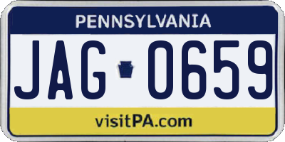 PA license plate JAG0659