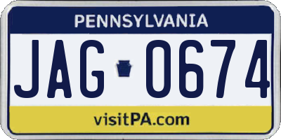 PA license plate JAG0674