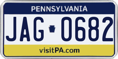PA license plate JAG0682