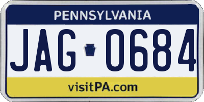 PA license plate JAG0684