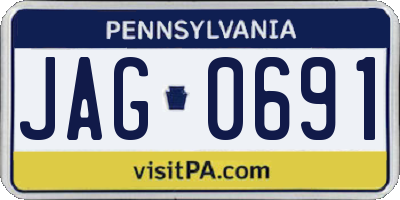 PA license plate JAG0691
