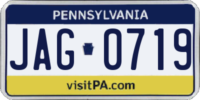 PA license plate JAG0719