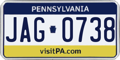 PA license plate JAG0738