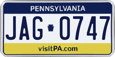 PA license plate JAG0747