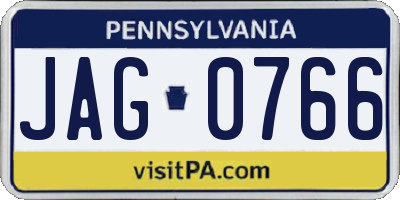 PA license plate JAG0766