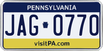 PA license plate JAG0770