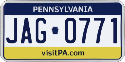 PA license plate JAG0771