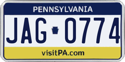 PA license plate JAG0774