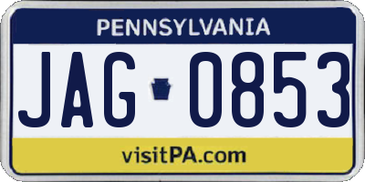 PA license plate JAG0853