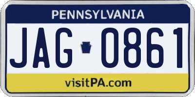 PA license plate JAG0861