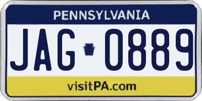 PA license plate JAG0889