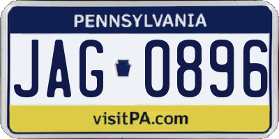 PA license plate JAG0896