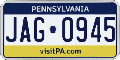 PA license plate JAG0945