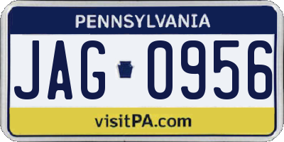 PA license plate JAG0956