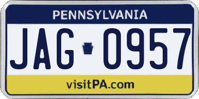 PA license plate JAG0957
