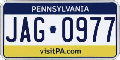 PA license plate JAG0977