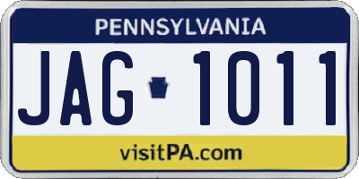 PA license plate JAG1011