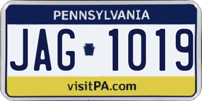 PA license plate JAG1019