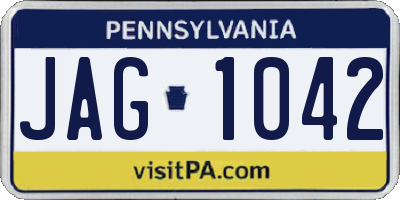 PA license plate JAG1042