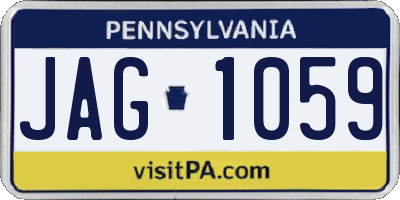 PA license plate JAG1059