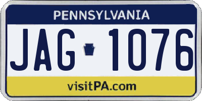 PA license plate JAG1076