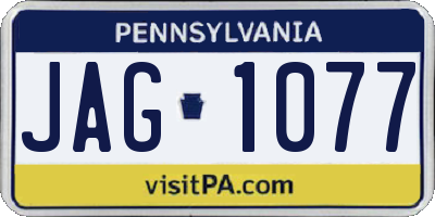 PA license plate JAG1077