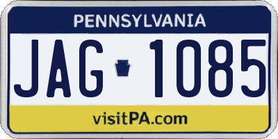 PA license plate JAG1085