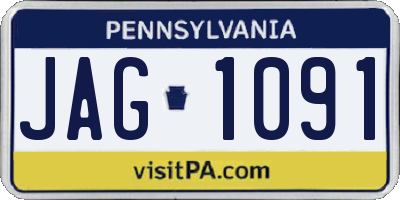 PA license plate JAG1091