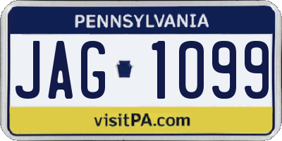 PA license plate JAG1099