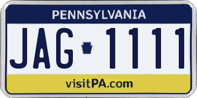 PA license plate JAG1111