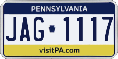 PA license plate JAG1117