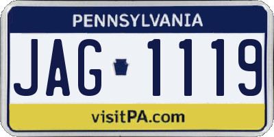 PA license plate JAG1119