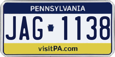 PA license plate JAG1138