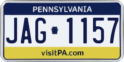 PA license plate JAG1157