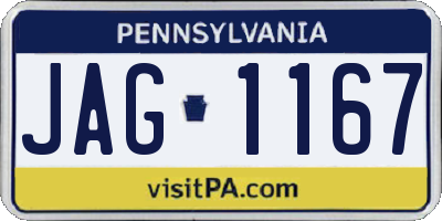 PA license plate JAG1167