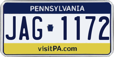 PA license plate JAG1172