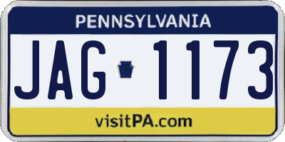 PA license plate JAG1173