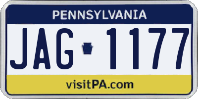 PA license plate JAG1177