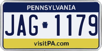 PA license plate JAG1179