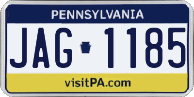 PA license plate JAG1185