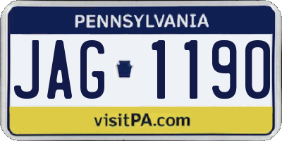 PA license plate JAG1190