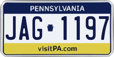 PA license plate JAG1197
