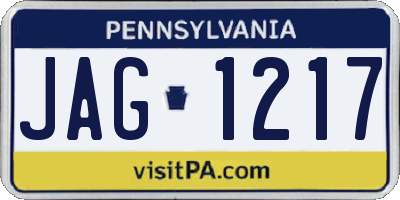 PA license plate JAG1217