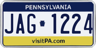 PA license plate JAG1224